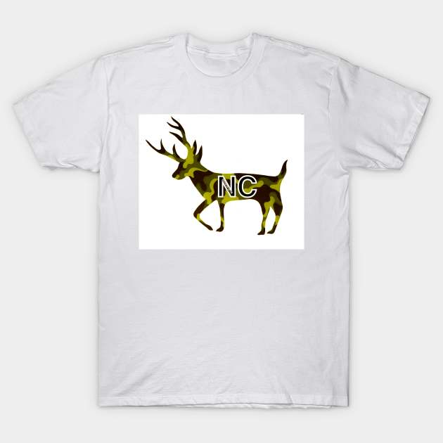 Camo NC Deer T-Shirt by AnchoredByFin